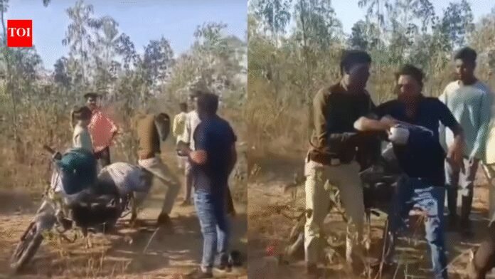 Chhattisgarh Forest Guard Assault: Chhattisgarh forest guard seen with woman companion thrashed, made to dance by mob; video sparks outrage | Raipur News