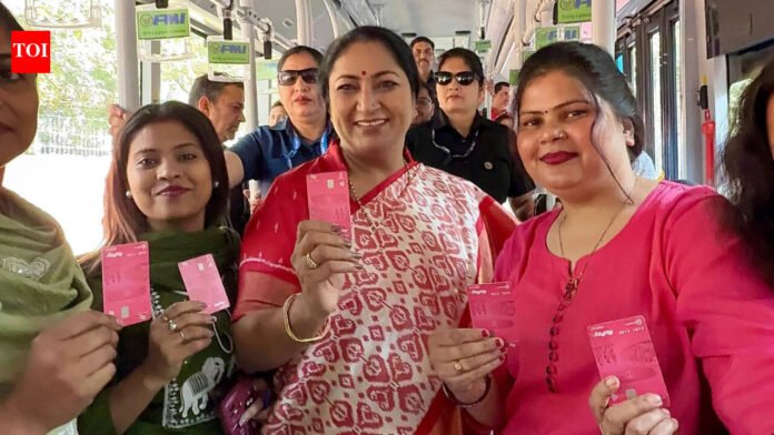 Delhi CM hops on DTC bus to check implementation of Saheli Pink Smart Card | India News