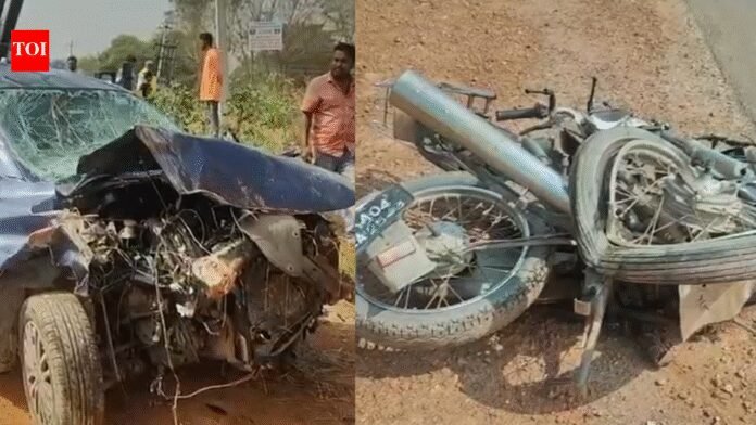 Devanahalli crash: Biker flung off, dies after speeding car rams into him in Bengaluru | Bengaluru News