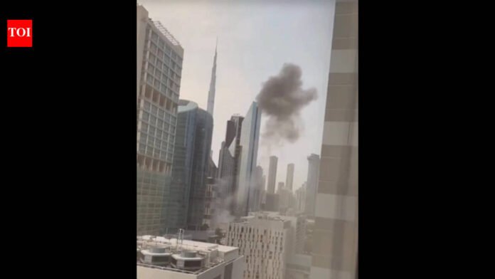 Dubai targeted again: Video shows thick black smoke after blasts rock financial hub, debris hits building