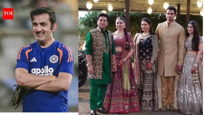 Gautam Gambhir attends Arjun Tendulkar's wedding hours before India vs England T20 World Cup semifinal - Watch | Off the field News