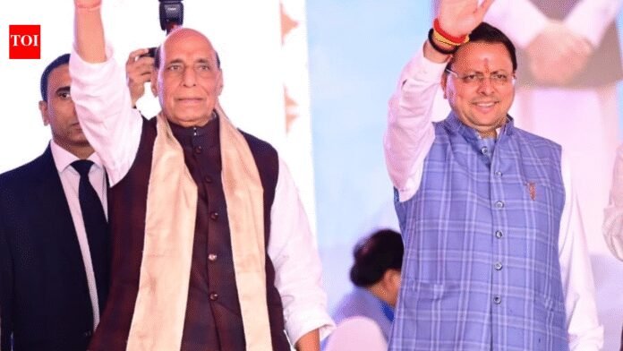 'He should be called Dhurandhar Dhami': Defence minister Rajnath Singh on 4 years of Uttarakhand govt | India News