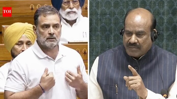 Lok Sabha showdown continues: Speaker stops Rahul Gandhi mid-speech after his remark on Hardeep Puri | India News