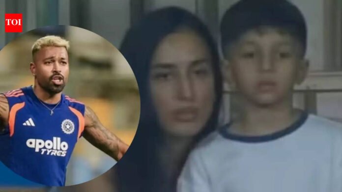 Maheika Sharma pacifies Hardik Pandya's son as he schools him for getting out at T20 semi-finals against England - WATCH VIDEO |