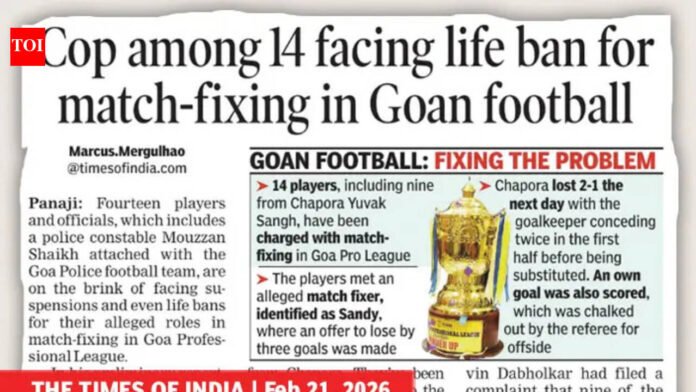 Match-fixing in Goan football: AFC seeks report on findings of investigation | Goa News