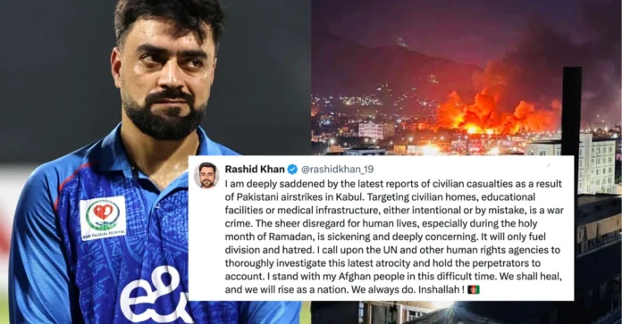 Rashid Khan and other Afghanistan cricketers slam Pakistan for deadly air strike in Kabul