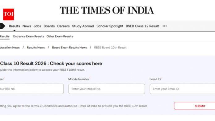 Rbse Class 10 Results: Rajasthan board class 10 result 2026: How to check RBSE scores on TOI portal
