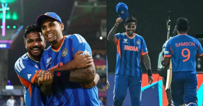 T20 World Cup 2026: Suryakumar Yadav heartwarmingly bows to Sanju Samson after India reaches the semis; video goes viral