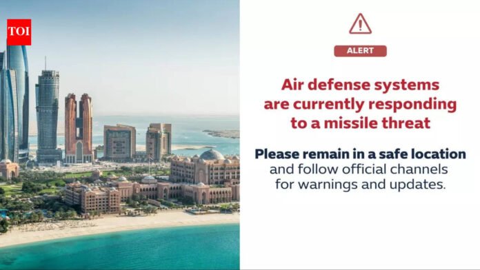 UAE issues high alert in Abu Dhabi as defence operations respond to missile threat amid Iran vs US-Israel war