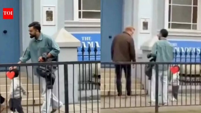 Virat Kohli walks with son Akaay in London, video goes viral - Watch | Off the field News