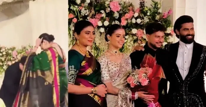 WATCH: Kuldeep Yadav touches Ravindra Jadeja and wife’s feet in respect at wedding reception