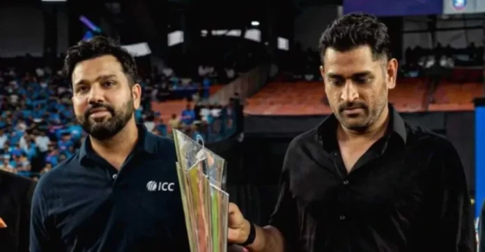 WATCH: MS Dhoni and Rohit Sharma walk out with T20 World Cup trophy at Narendra Modi Stadium during IND vs NZ Final