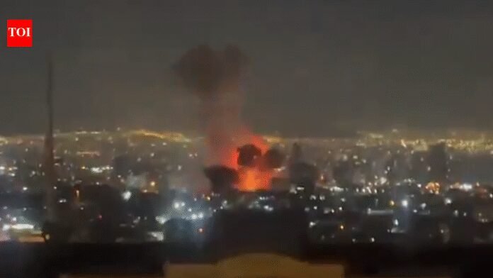 Watch: Fire erupts in Tehran after Israeli strike on Iran state broadcaster