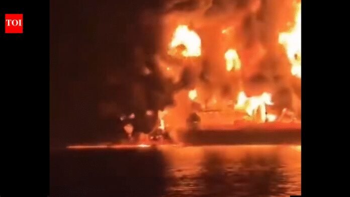 Watch: Video shows huge blaze after blasts hit oil tankers off Iraq’s Basra coast