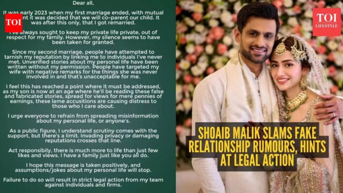 ‘My son reads these stories’: Shoaib Malik’s emotional statement shuts down marriage rumours