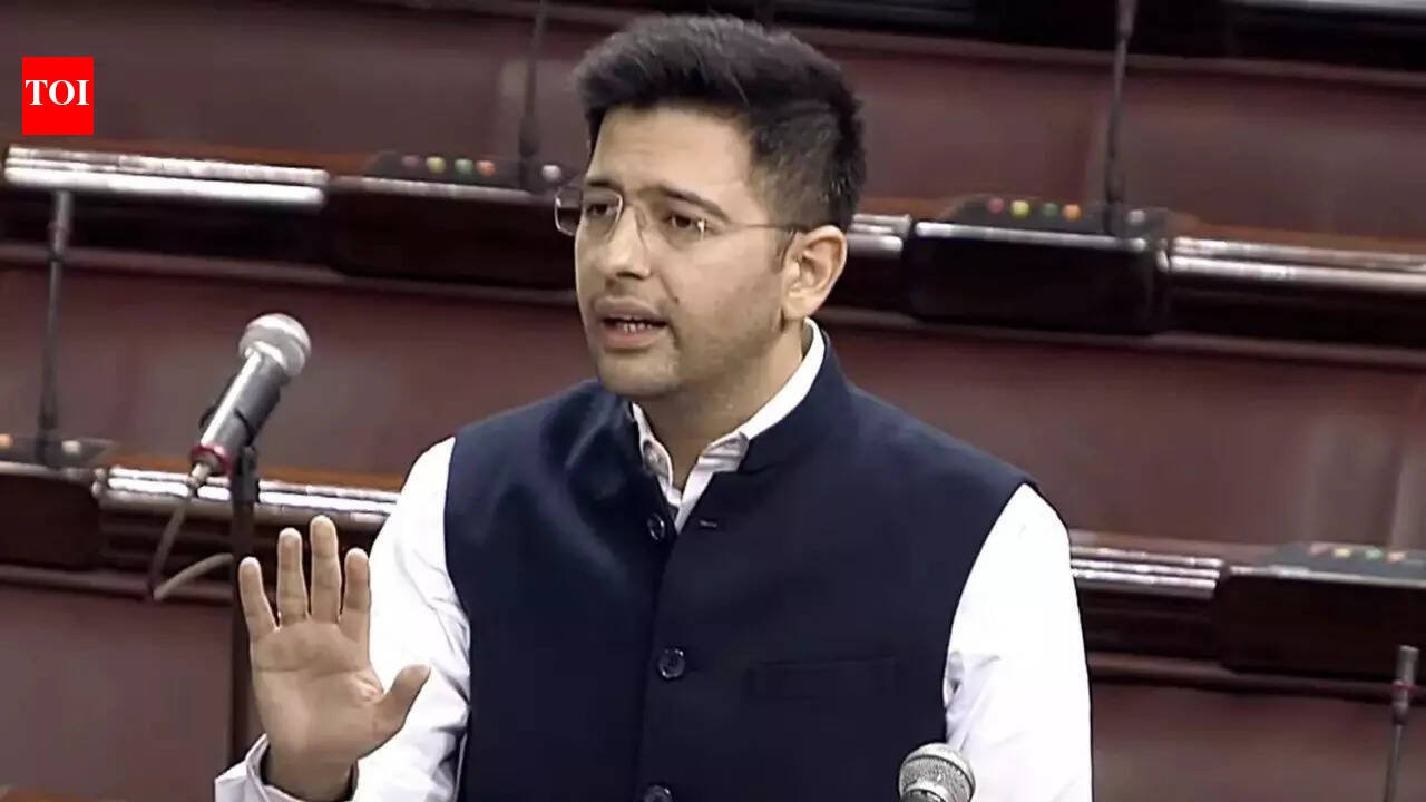 Evil eye emoji: Raghav Chadha’s cryptic tweet after being sidelined by AAP, posts video of issues raised by him in Rajya Sabha | India News