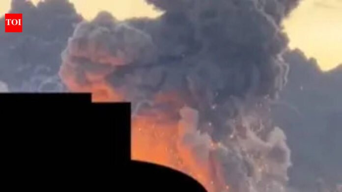 Fire and smoke billow across sky: Video shows aftermath of US strike on Iran's Isfahan ammunition depot