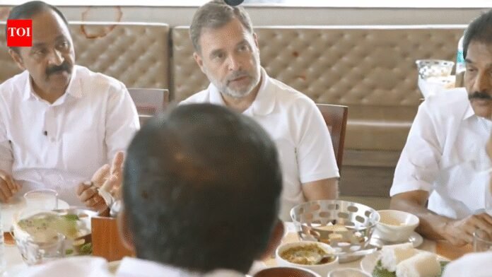 Watch: Rahul Gandhi enjoys 'appam and omelette' with UDF leaders ahead of Kerala Assembly polls | India News
